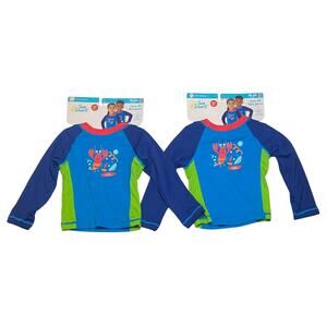 2pr. New Boys & Girls Swim Tee Rash Guard Lobster Theme Sm. 18-24 Months SPF 50+